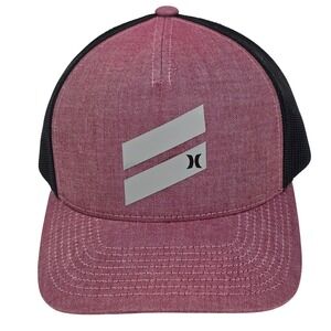 Hurley Trucker Hat Snapback Cap Burgundy Black Mesh Surf Skate Streetwear Beach